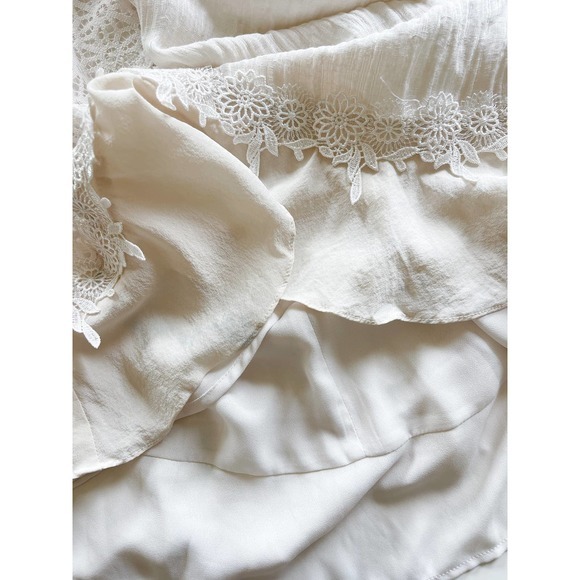 For Love and Lemons Crema Silk Linen Dress in Off White Size Medium - Picture 10 of 10